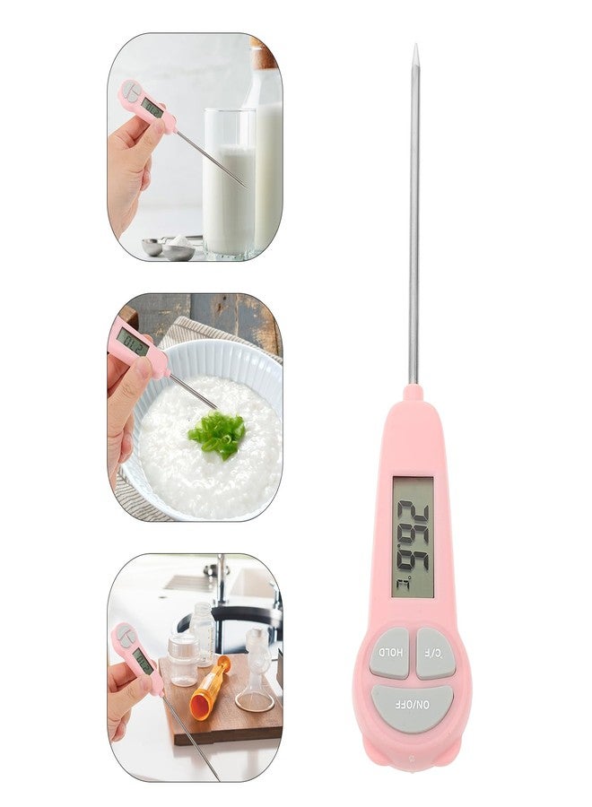 VOSCHOIX Digital Meat Thermometer, Instant Read Food Thermometer Long Probe for Meat Cooking Food Frying BBQ Kitchen Roast Turkey Pink - Image 3